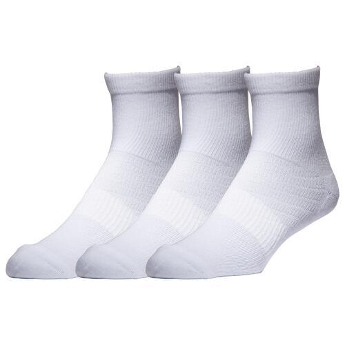 LCKR 3 Pack Performance Quarter Socks - Mens White Cover