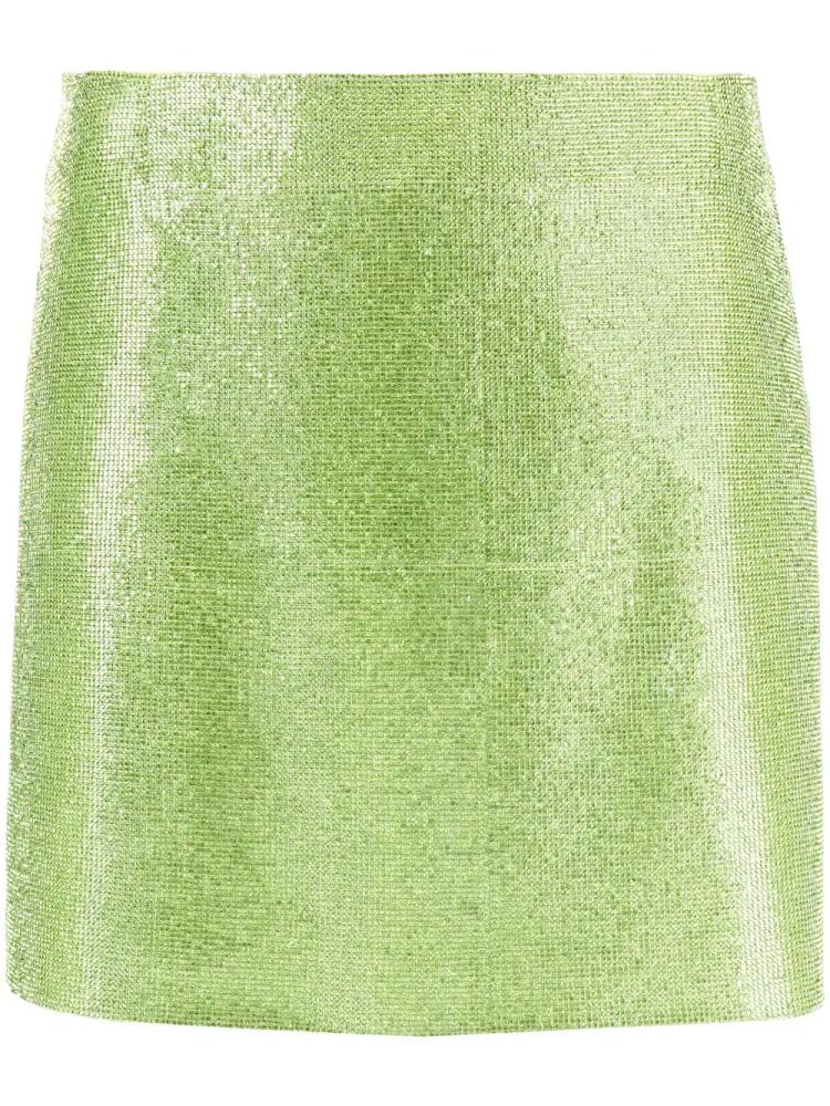 Nuè rhinestone-embellished silk mini skirt - Green Cover