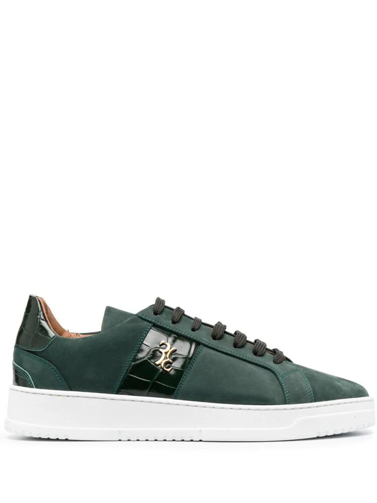 Billionaire crocodile-effect low-top sneakers - Green Cover