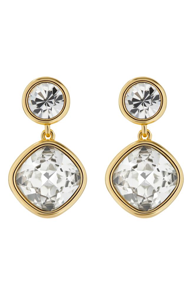 Ted Baker London Craset Crystal Drop Earrings in Gold Tone/Clear Crystal Cover