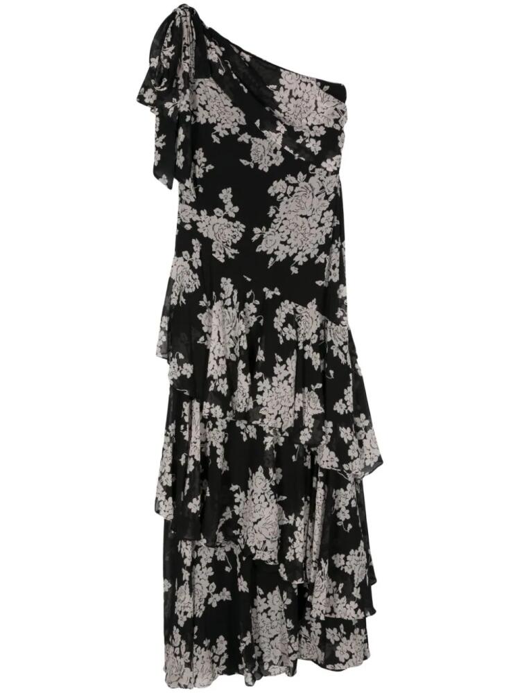 Lauren Ralph Lauren floral-print ruffled-detail gown - Black Cover