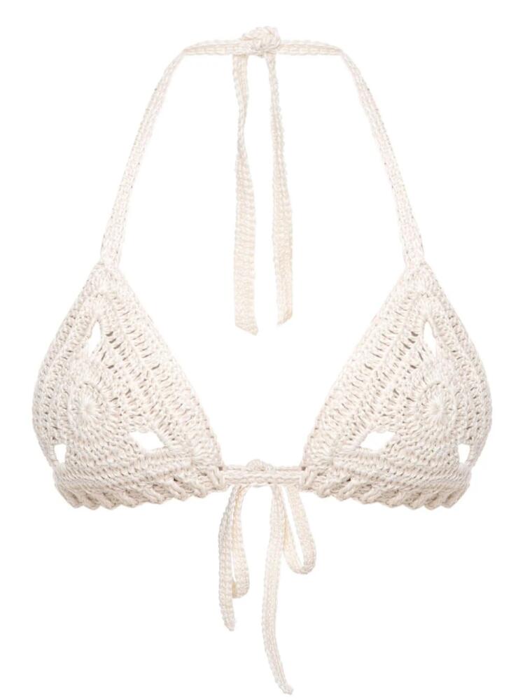 A.M.G. knitted bikini top - White Cover