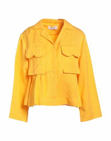 Meimeij Woman Blazer Orange Tencel Modal, Viscose, Linen Cover