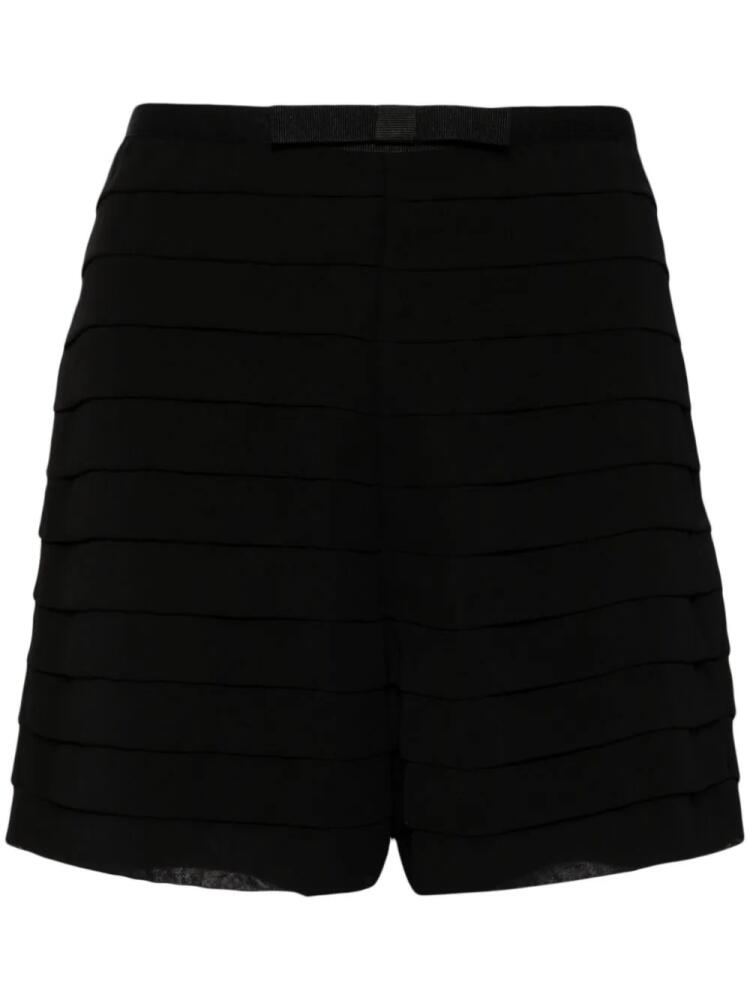 Edward Achour Paris bow-detail pleated shorts - Black Cover