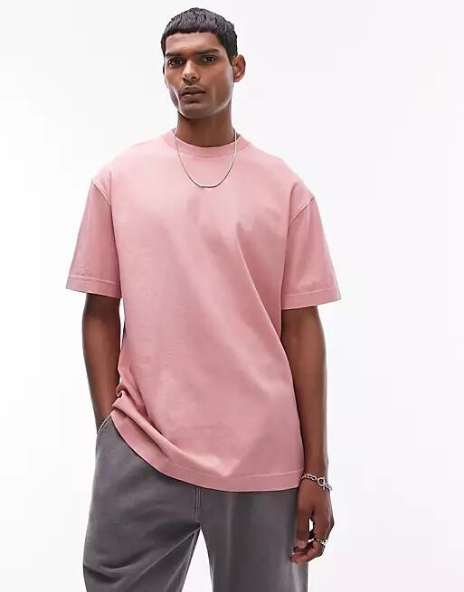 Topman oversized fit t-shirt in washed pink Cover