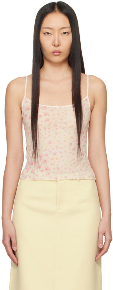 Sandy Liang White & Pink Tubber Tank Top Cover