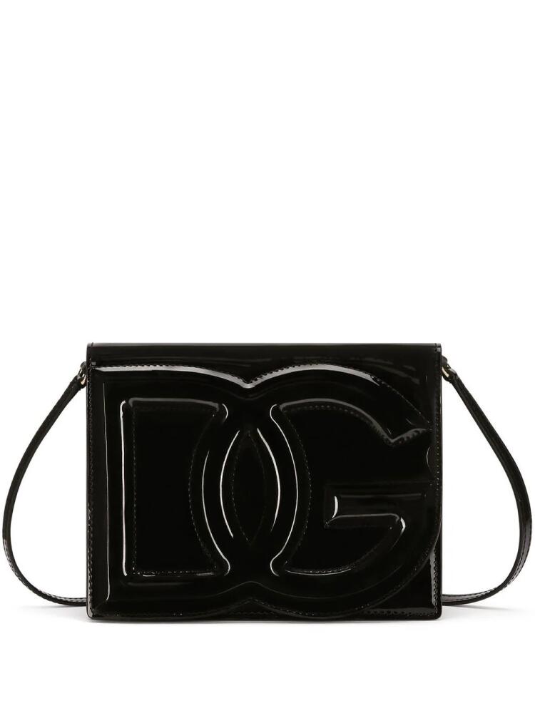 Dolce & Gabbana DG Logo leather crossbody bag - Black Cover