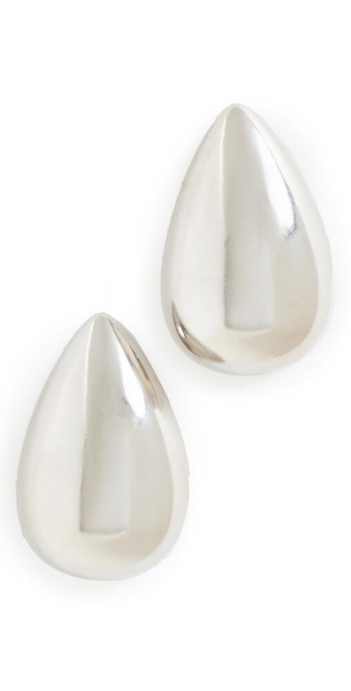 By Adina Eden Solid Chunky Teardrop Hoop Earrings Silver Cover