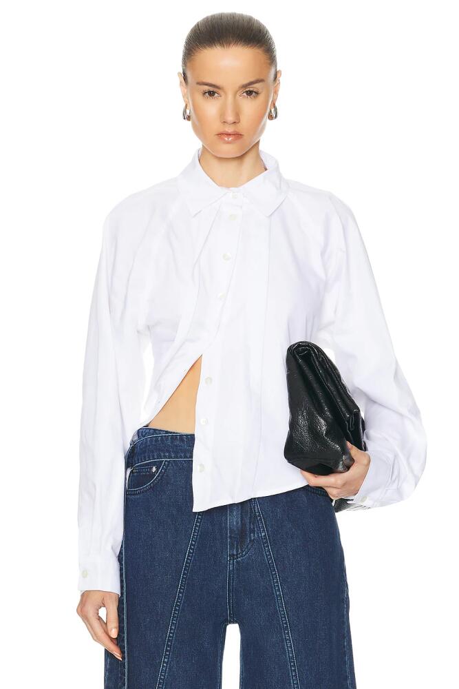 Jade Cropper Asymmetric Shirt in White Cover