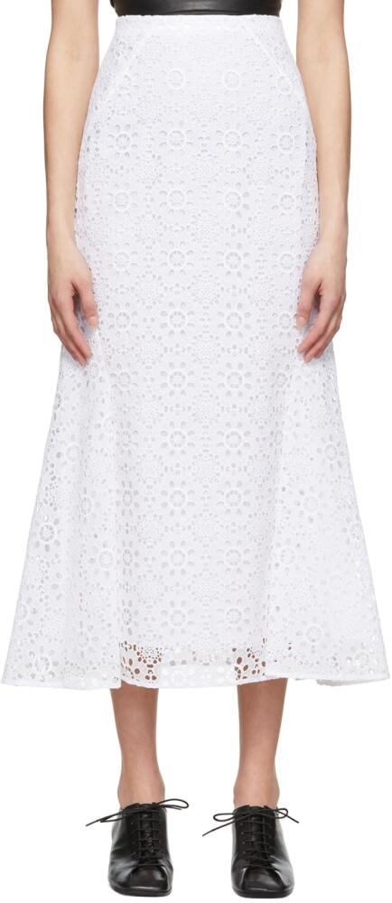 Erdem White Ivetta Midi Skirt Cover