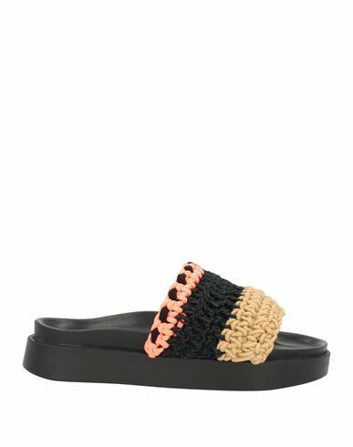 Inuikii Woman Sandals Black Textile fibers Cover