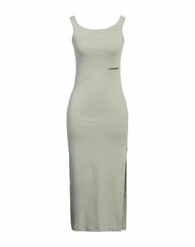 Hinnominate Woman Midi dress Sage green Cotton, Elastane Cover