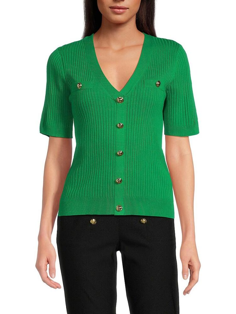 NANETTE nanette lepore Women's Elbow Sleeve Sweater - Green Cover