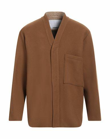 Costumein Man Coat Brown Virgin Wool, Polyamide Cover