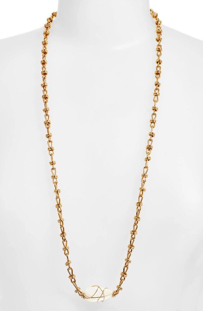 Gas Bijoux Marre Long Crystal Chain Necklace in Gold Cover