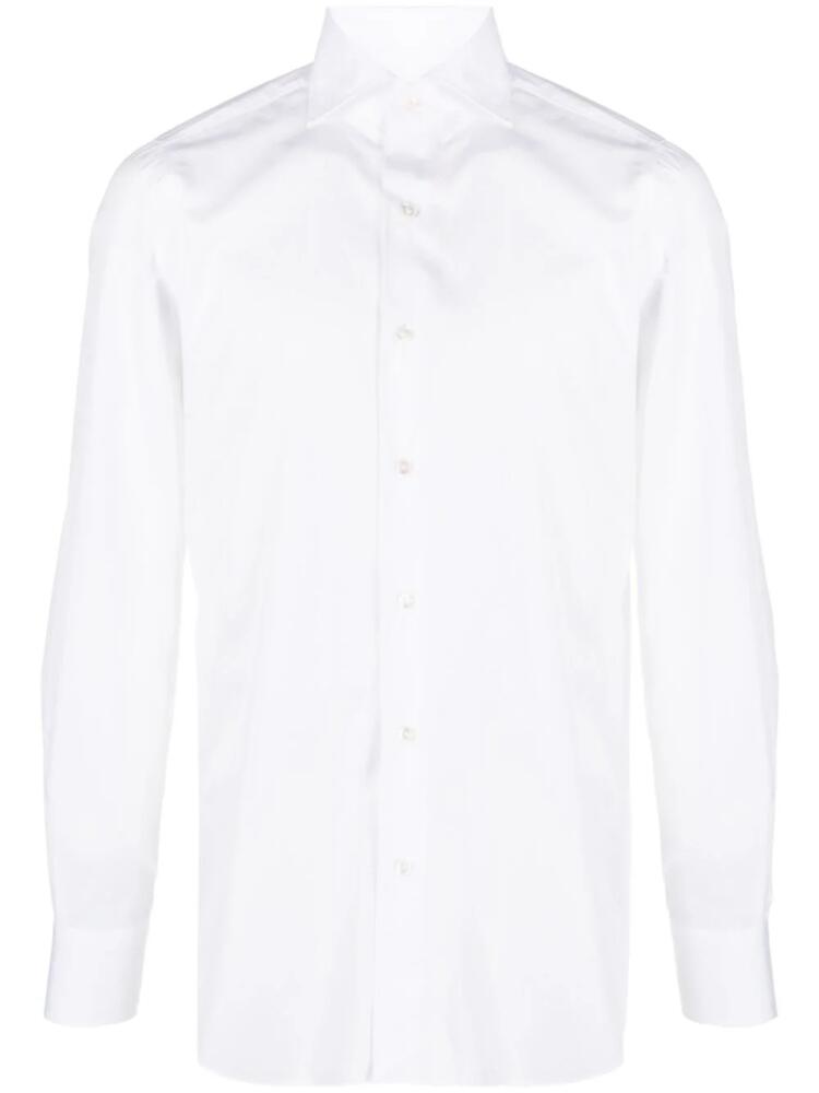 Finamore 1925 Napoli long-sleeve cotton shirt - White Cover