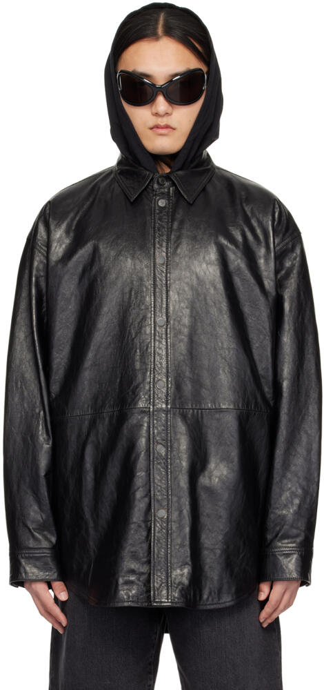 Acne Studios Black Embossed Leather Jacket Cover