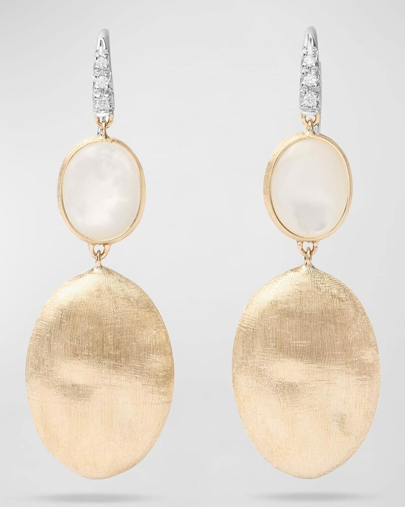 Marco Bicego 18K Siviglia Mother-of-Pearl Hook Earrings with White Diamonds Cover