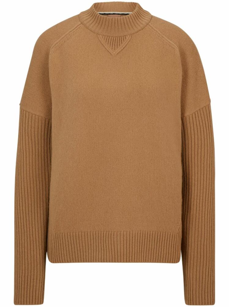 BOSS crew-neck virgin-wool jumper - Neutrals Cover