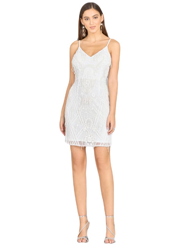 LARA New York Spaghetti Strap Fringe Bridal Cocktail in Ivory Cover