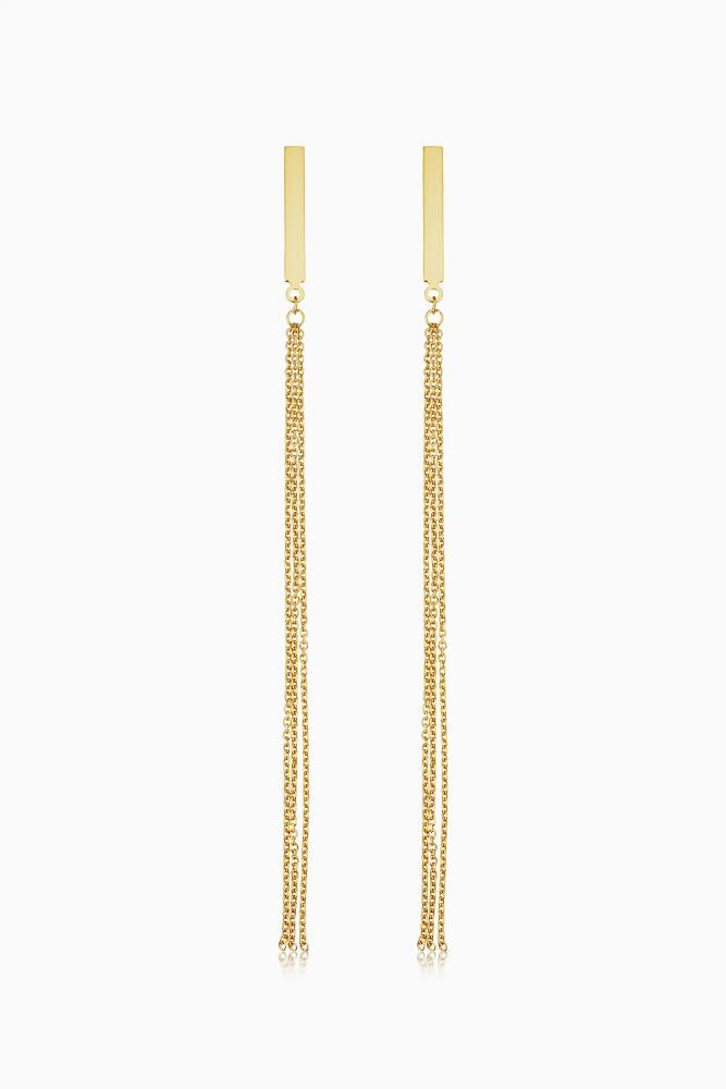 Oradina 14K Yellow Gold Donatello Drop Earrings Cover