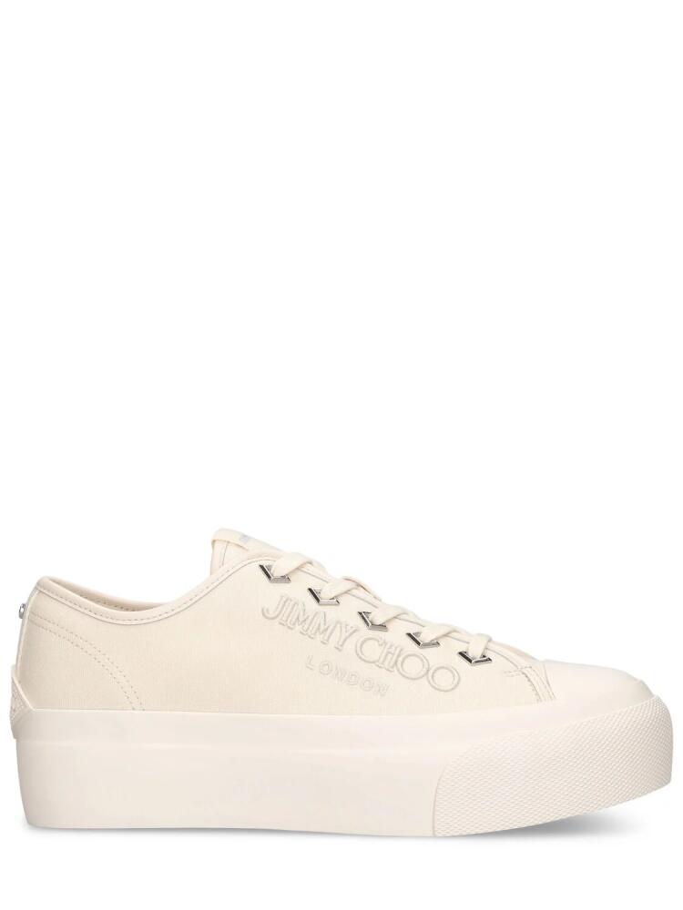 JIMMY CHOO Palma Maxi Canvas & Leather Sneakers Cover