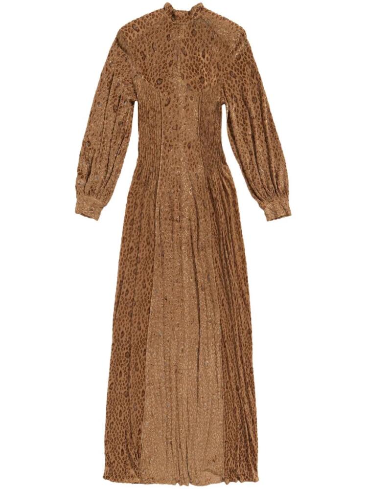 Bimba y Lola jacquard pleated maxi dress - Brown Cover