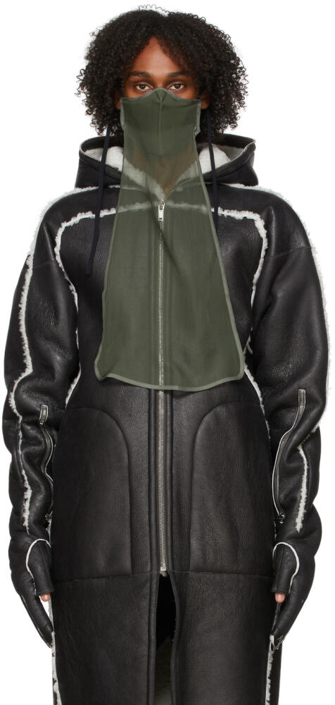 Rick Owens Green Silk Long Mask Cover