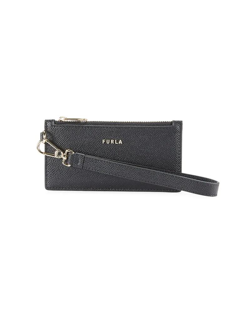 Furla Women's Leather Wristlet Card Holder - Nero Cover