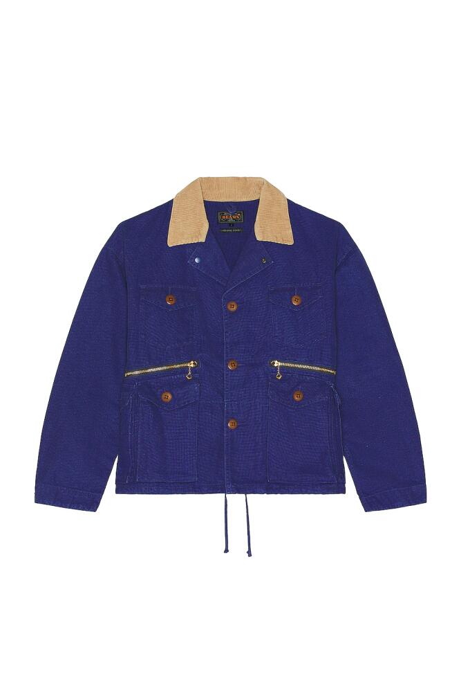 Beams Plus Fish-hunting Heavy Oxford Jacket in Blue Cover