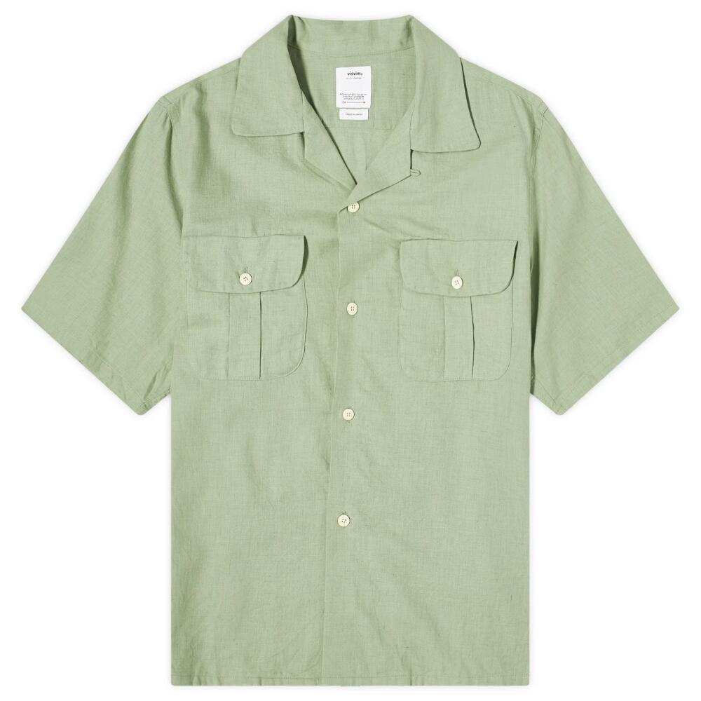 Visvim Men's Keesey Short Sleeve Shirt in Green Cover