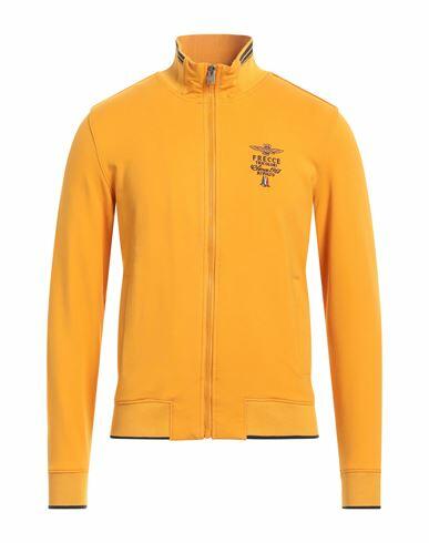 Aeronautica Militare Man Sweatshirt Orange Cotton, Elastane Cover