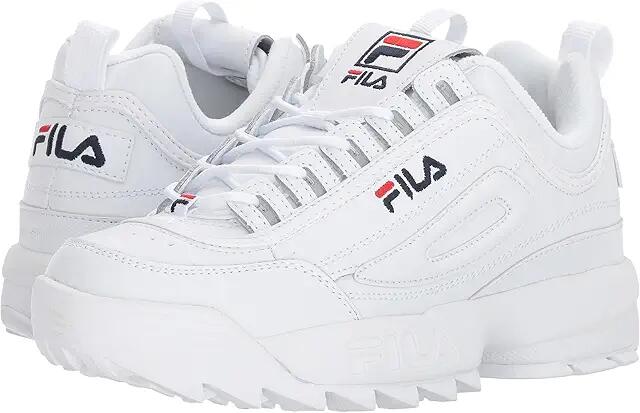 Fila Disruptor II Premium Fashion Sneaker (White/Fila Navy/Fila Red 1) Women's Shoes Cover