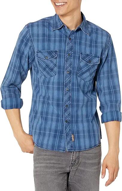 Wrangler Retro Premium Long Sleeve Button (Indigo) Men's Clothing Cover