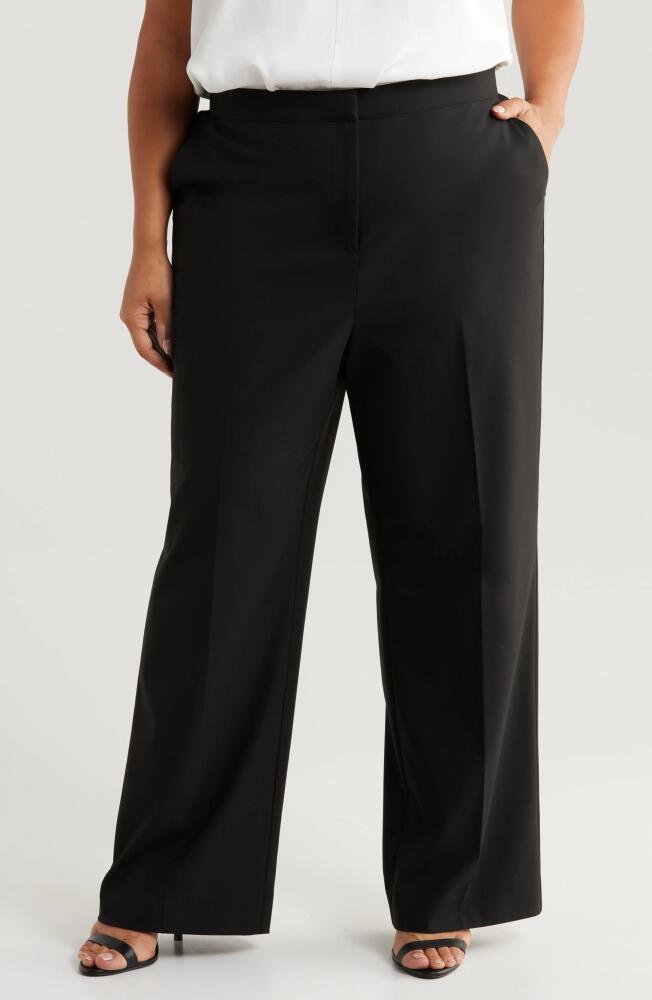 Nordstrom Elastic Waist Crop Straight Leg Pants in Black Cover