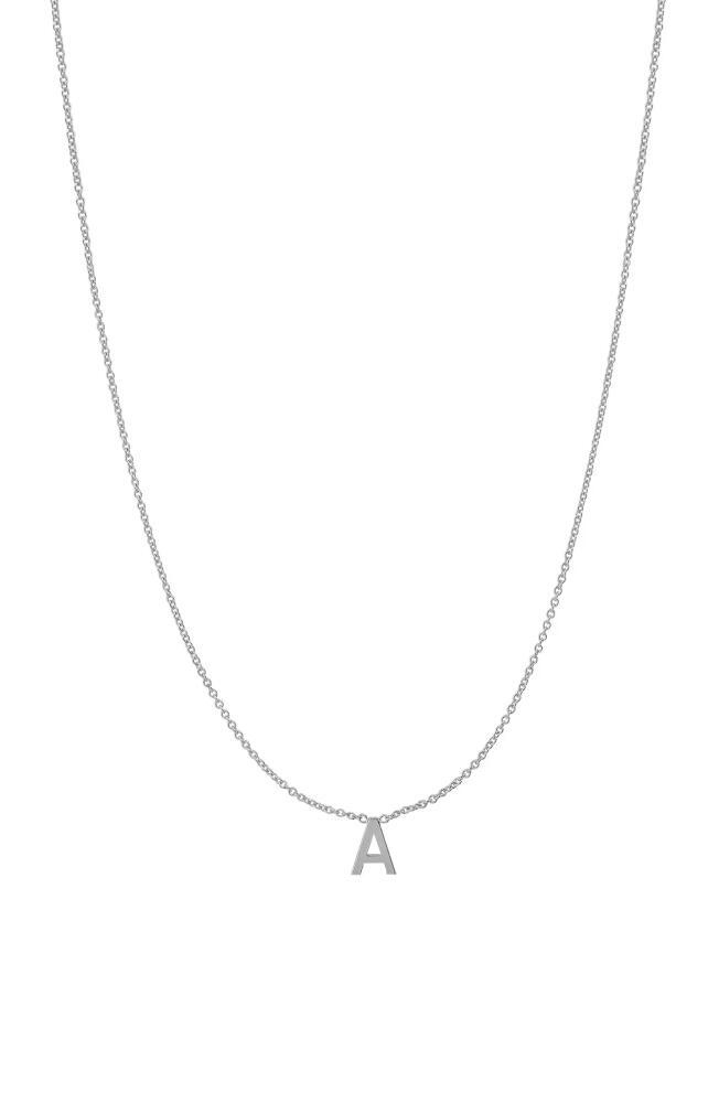 BYCHARI Initial Pendant Necklace in 14K White Gold-A Cover