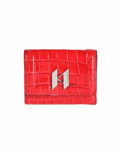 Karl Lagerfeld K/saddle Croc Sm Wlt Woman Wallet Red Bovine leather Cover