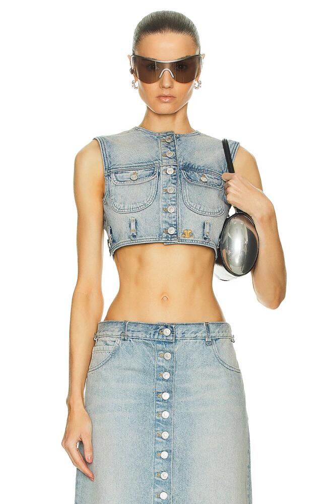 Courreges Multiflex Cropped Vest in Blue Cover