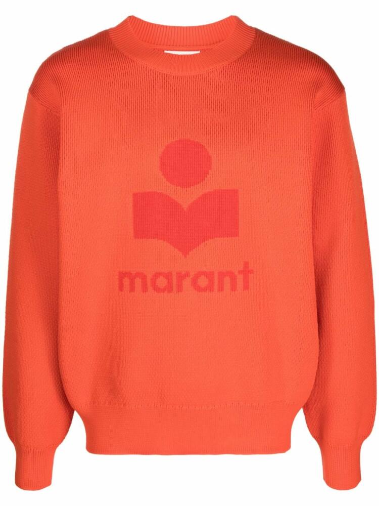 MARANT intarsia-knit logo ribbed-knit sweatshirt - Orange Cover