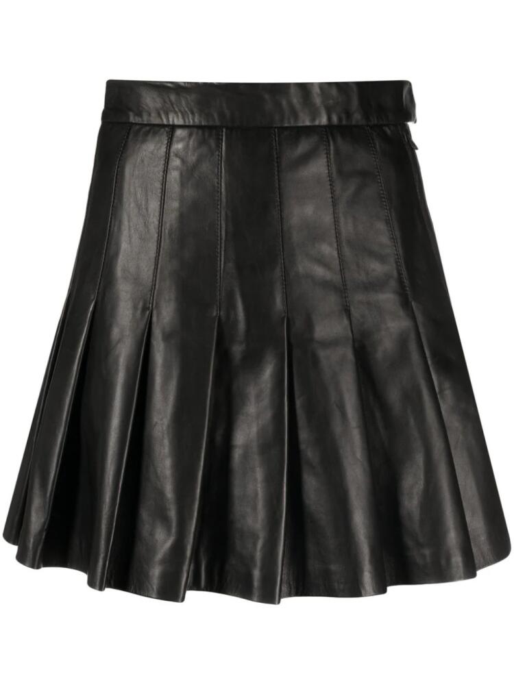 J.Lindeberg Vale leather pleated skirt - Black Cover