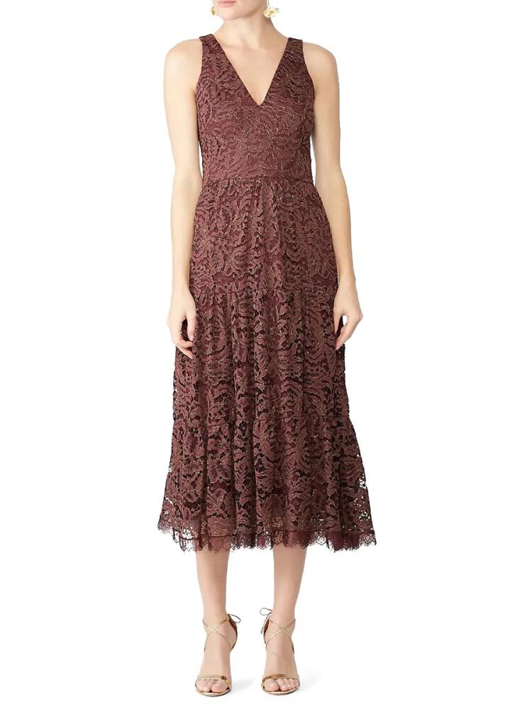 Dress The Population Women's Madelyn Lace Midi Dress - Red Cover