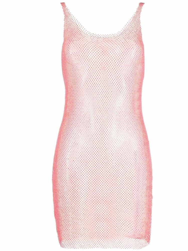 Santa Brands rhinestone transparent mini dress - Pink Cover