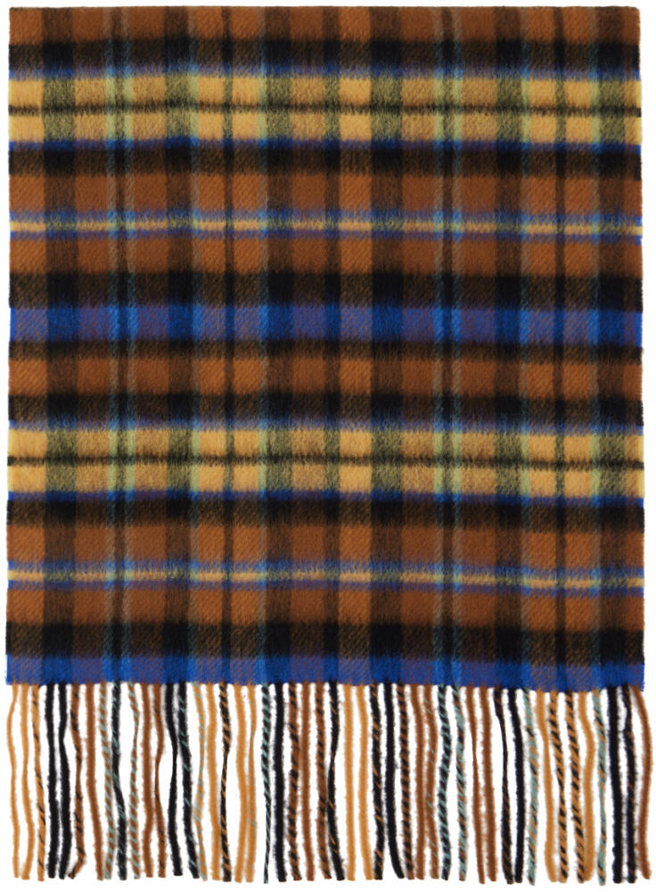 ADER error Brown & Blue Check Scarf Cover