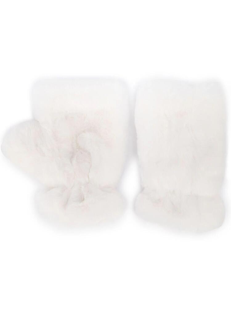 Apparis faux-fur gloves - White Cover