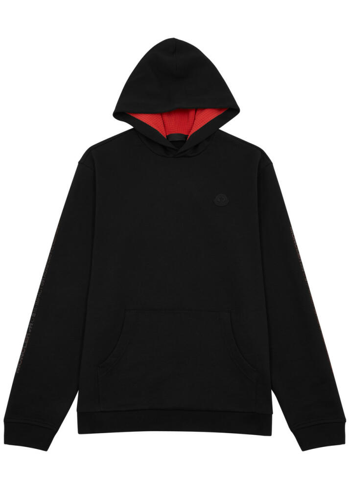 Moncler Logo Hooded Cotton Sweatshirt - Black Cover