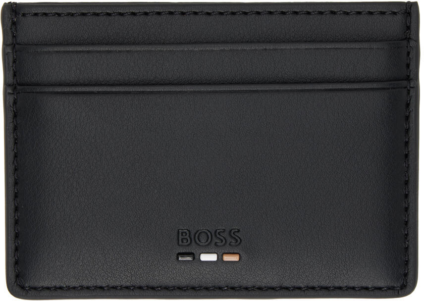 BOSS Black Striped Card Holder Cover