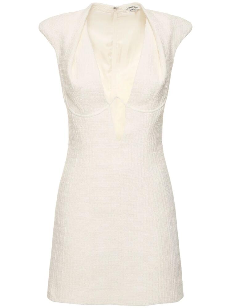 ALESSANDRO VIGILANTE Sleeveless Tweed V Neck Mini Dress Cover