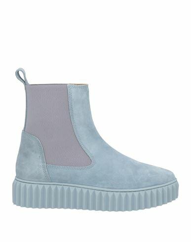 Voile Blanche Woman Ankle boots Light blue Leather Cover