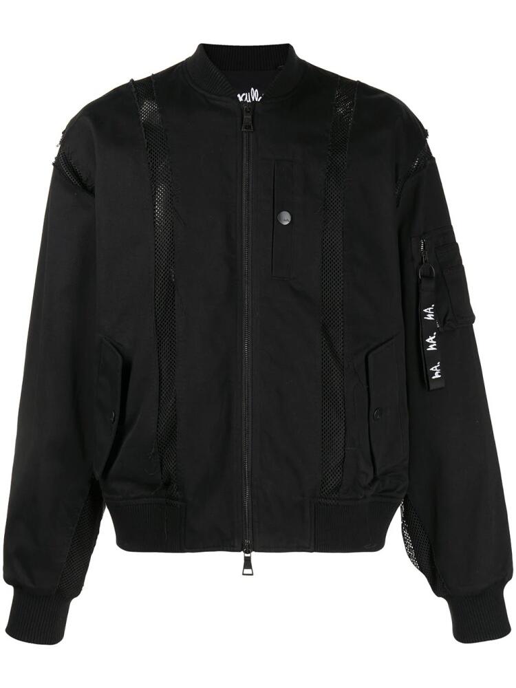 Haculla mesh-panel bomber jacket - Black Cover