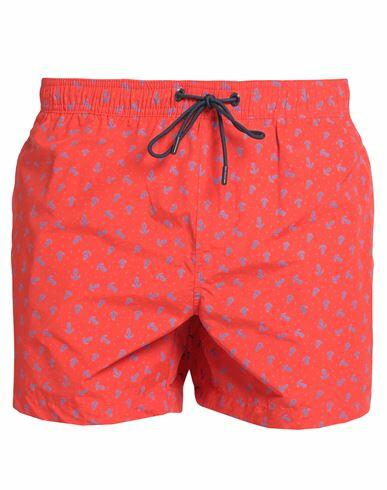 North Sails Man Swim trunks Tomato red Cotton, Polyamide Cover